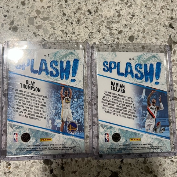 NBA “SPLASH” OPTIC CARD LOT DEVIN BOOKER PRIZM, KLAY THOMPSON, DAMIAN LILLARD - Picture 2 of 3
